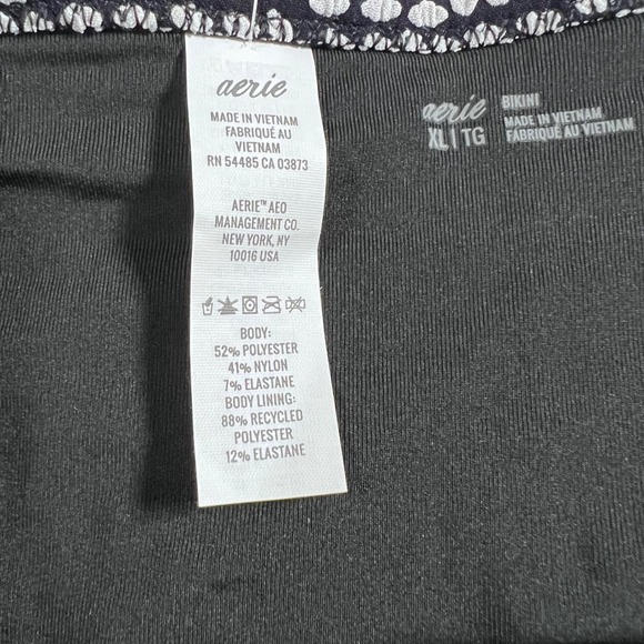 Aerie Women's Black White Polka Dot High Waisted Bikini Bottom XL Swimwear New - Picture 8 of 11